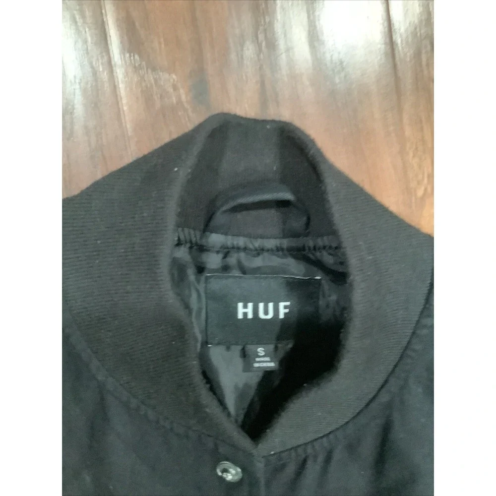 Huf  Jacket  Leopard  Bomber Embroidered Streetwear Black S